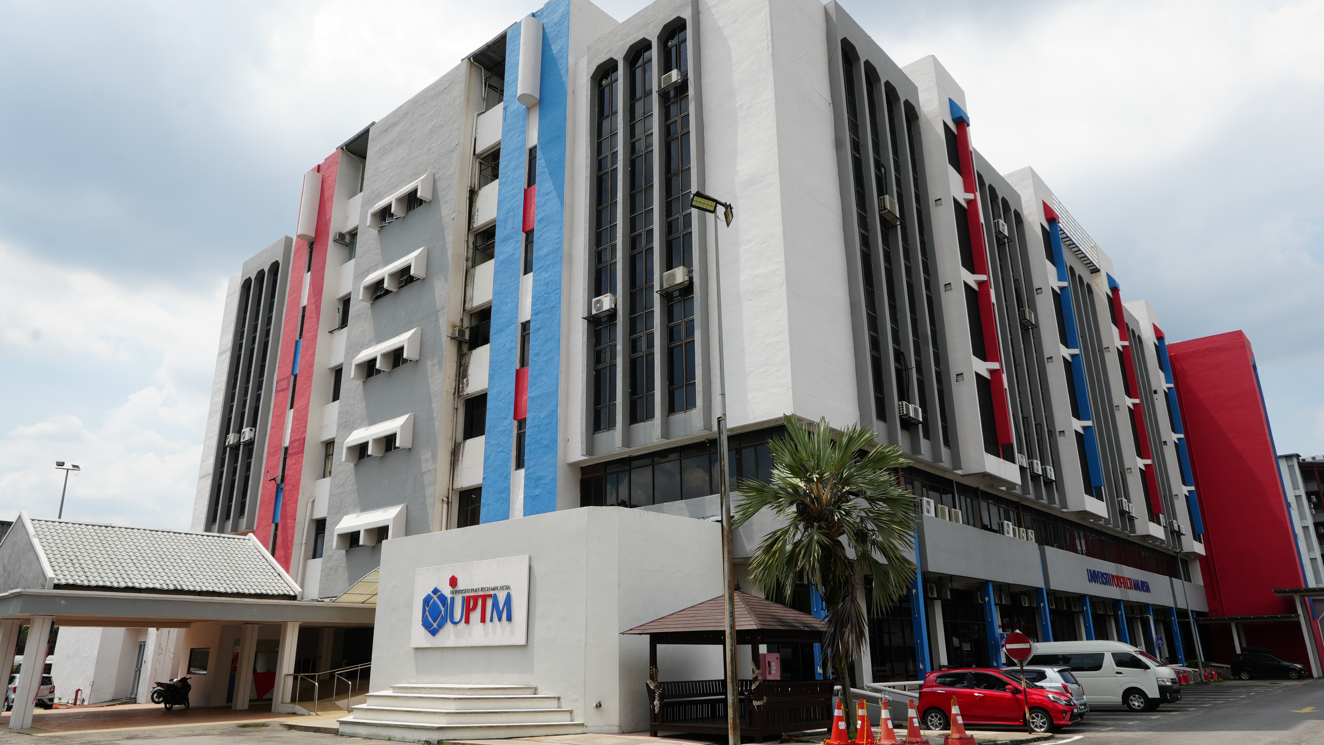 University campus building for arriving international students