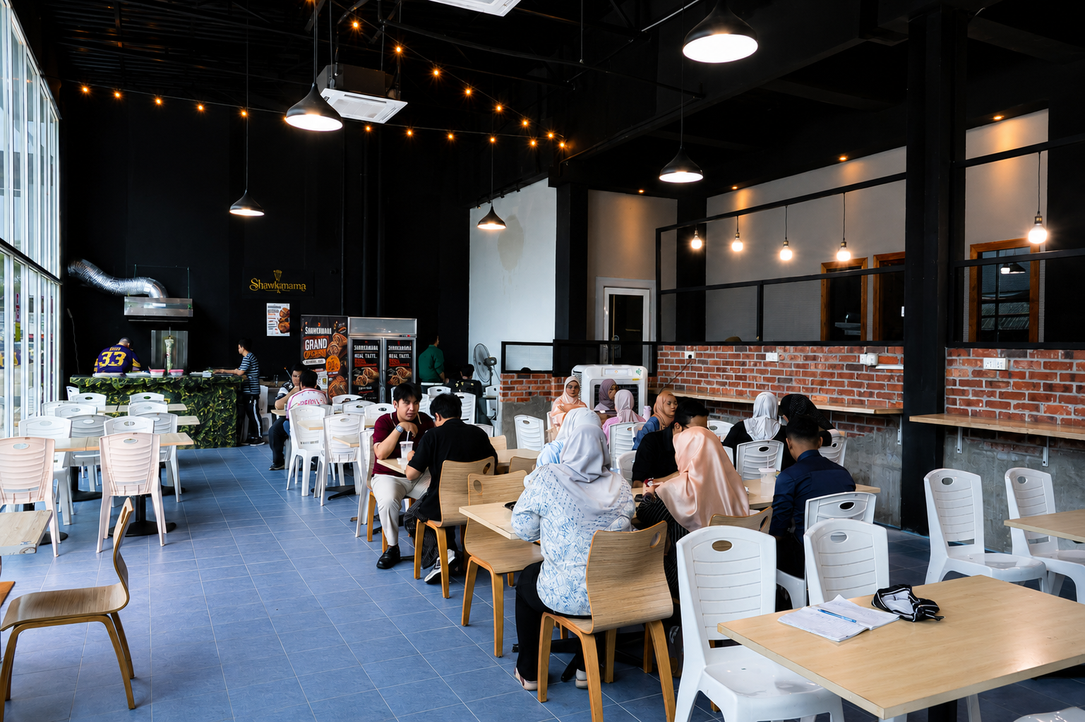 Campus cafetaria dining area